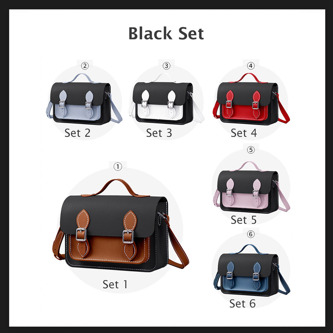 Black cambridge satchel set | Wirkin