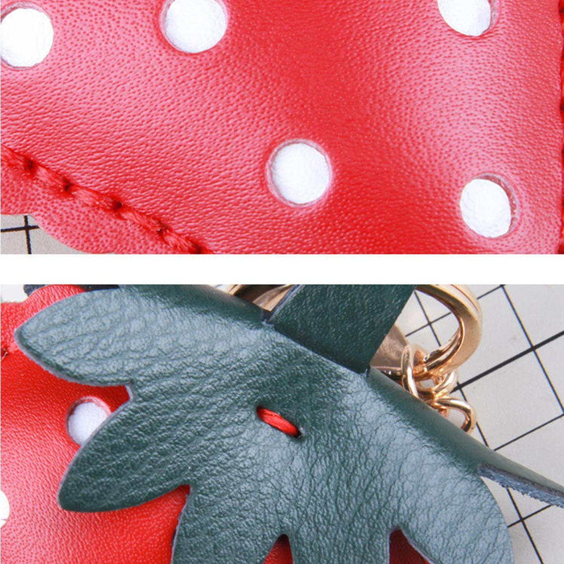 Leather DIY Strawberry Keychain - Strawberry Bag Charm | Wirkin™