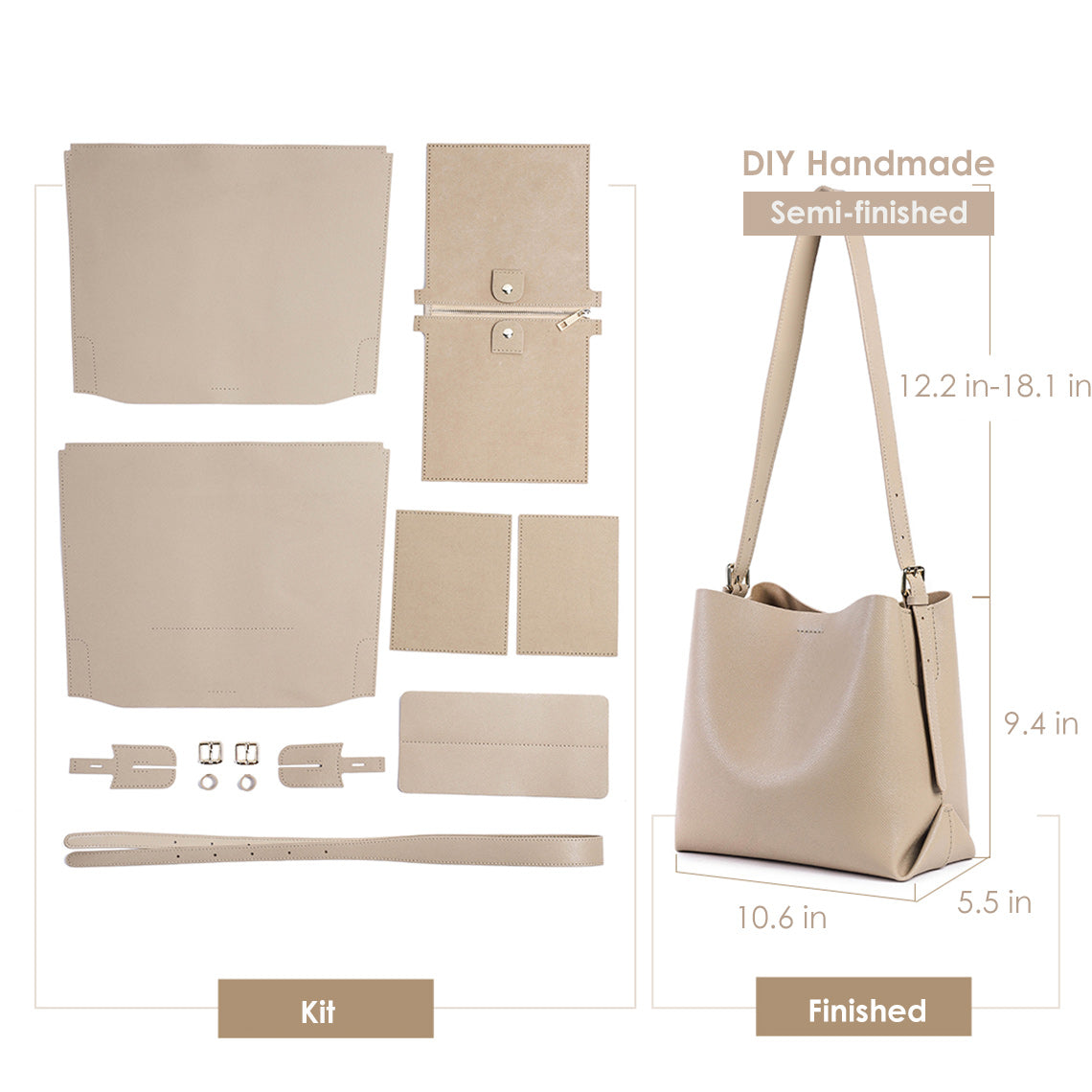Wirkin™ Leather Fashion Bucket Bag DIY Kit | DIY Bucket Bag