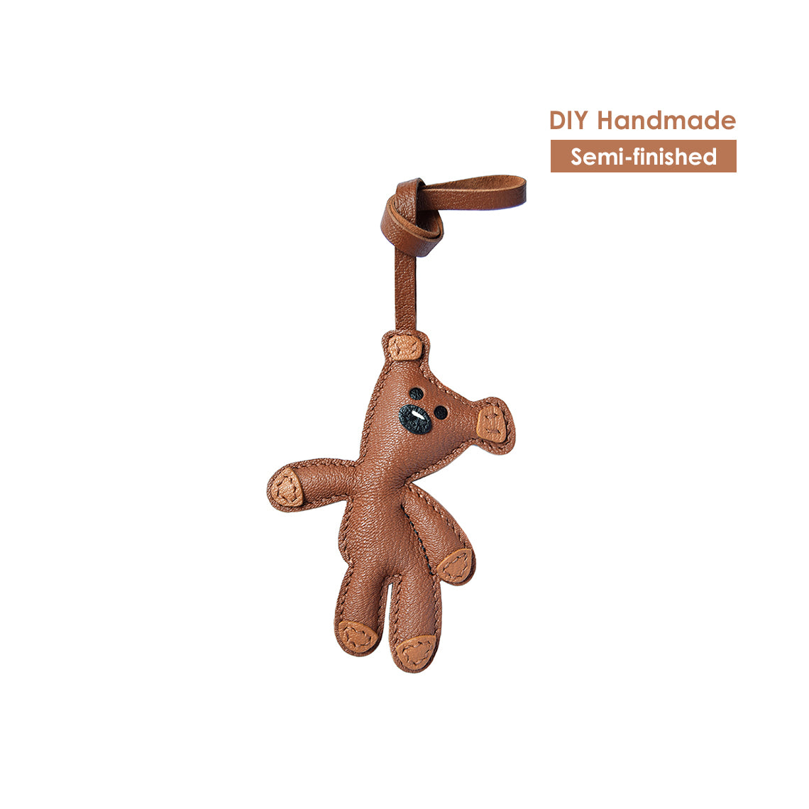 Mr Bean Teddy Bear Leather Charm DIY Kit Brown - Wirkin®