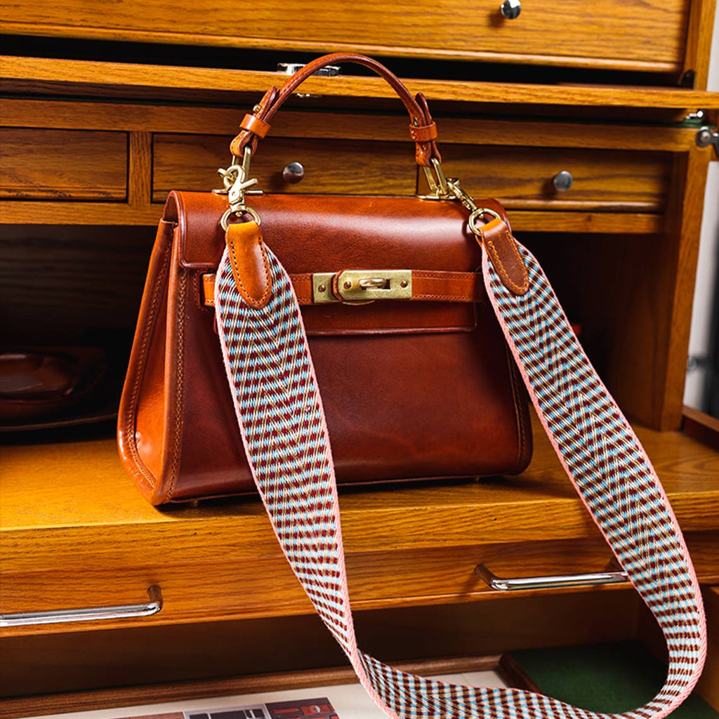 Handmade Webbing Crossbody Bag Straps with Real Leather Details - Wirkin®