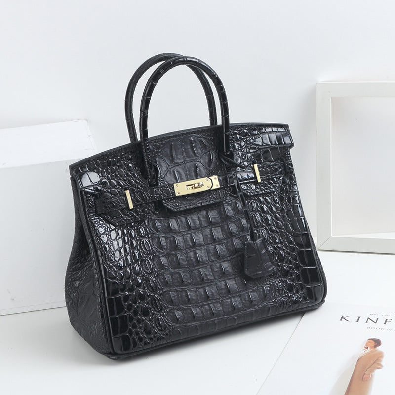 Women’s Alligator Print Top Handle Bags in Genuine Leather image 3