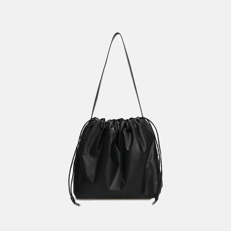 Women’s Black Minimalist Top-Grain Leather Cloud Crossbody Shoulder Bag image