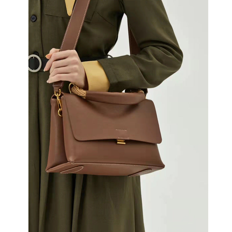 Women’s Brown Leather Crossbody Top Handle Bag image 3