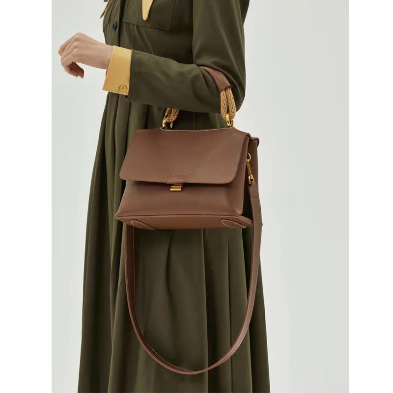 Women’s Brown Leather Crossbody Top Handle Bag image 4