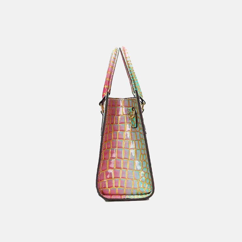 Women’s Crocodile Patterned PU Leather Crossbody Top Handle bag image 3