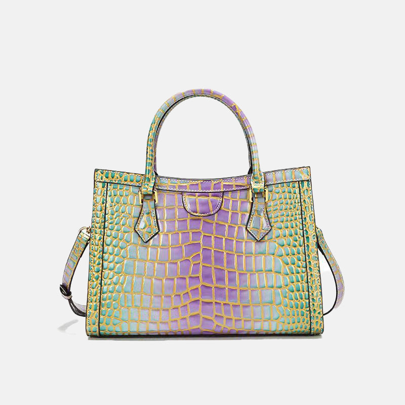 Women’s Crocodile Patterned PU Leather Crossbody Top Handle bag image 5