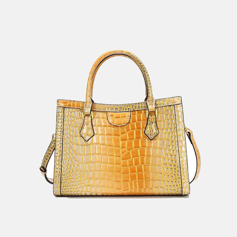 Women’s Crocodile Patterned PU Leather Crossbody Top Handle bag image 6