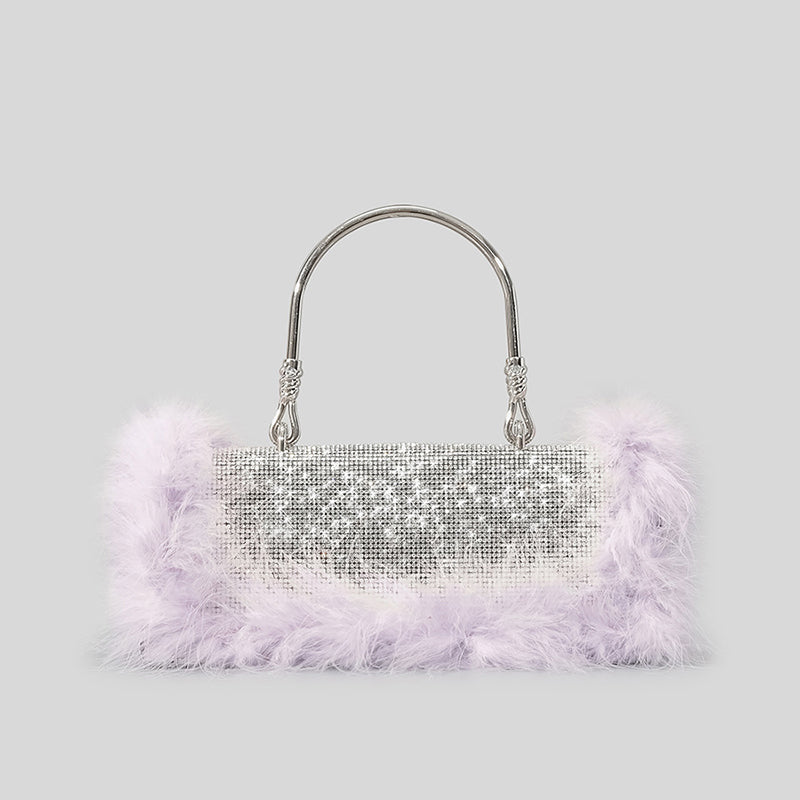 Women’s Furry Rhionestones Evening Clutch Bags image 8