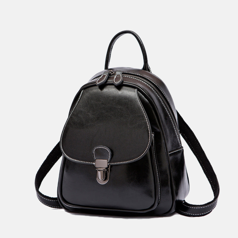 Women’s Genuine Leather Backpacks with Flap Buckle image 6