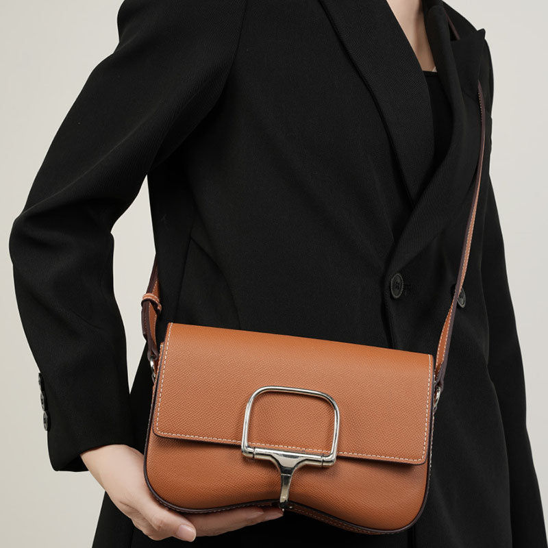 Women’s Genuine Leather Buckle Crossbody Bag image 6