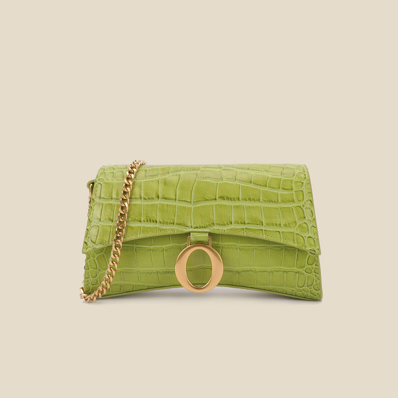 Women’s Genuine Leather Crocodile Chain Crossbody Bag image