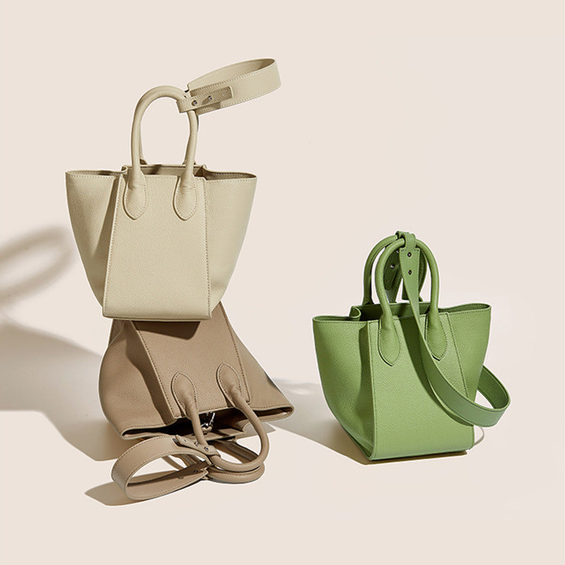 Women’s Genuine Leather Crossbody Shoulder Bucket Bag image 4