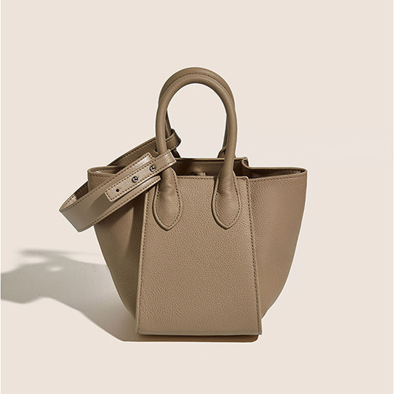 Women’s Genuine Leather Crossbody Shoulder Bucket Bag image 6