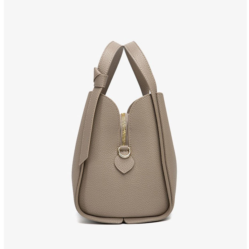 Women’s Genuine Leather Crossbody Shoulder Bucket Bag In Minimalist image 3