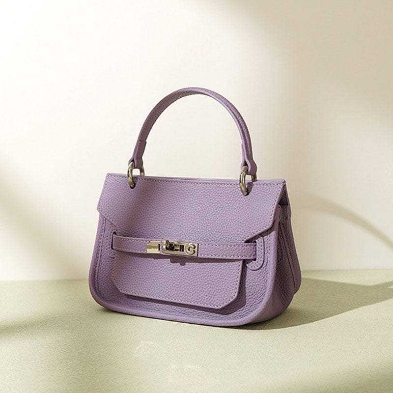 Women’s Genuine Leather Drawstring Buckle Crossbody Shoulder Handbag image 2