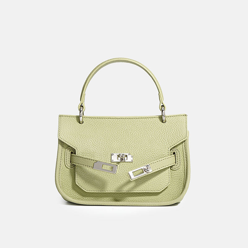 Women’s Genuine Leather Drawstring Buckle Crossbody Shoulder Handbag image 8