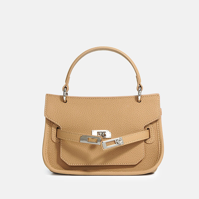 Women’s Genuine Leather Drawstring Buckle Crossbody Shoulder Handbag image 6