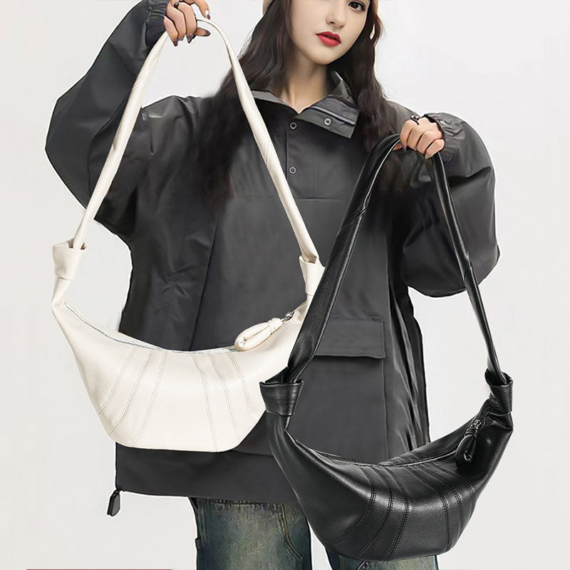 Women’s Genuine Leather Dumpling Shape Crossbody Shoulder Bag In Minimalist image 4