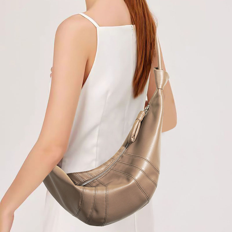 Women’s Genuine Leather Dumpling Shape Crossbody Shoulder Bag In Minimalist image 7
