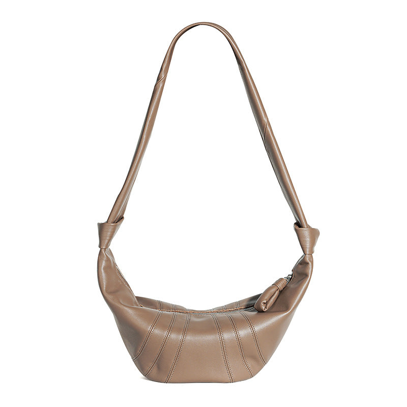 Women’s Genuine Leather Dumpling Shape Crossbody Shoulder Bag In Minimalist image 6