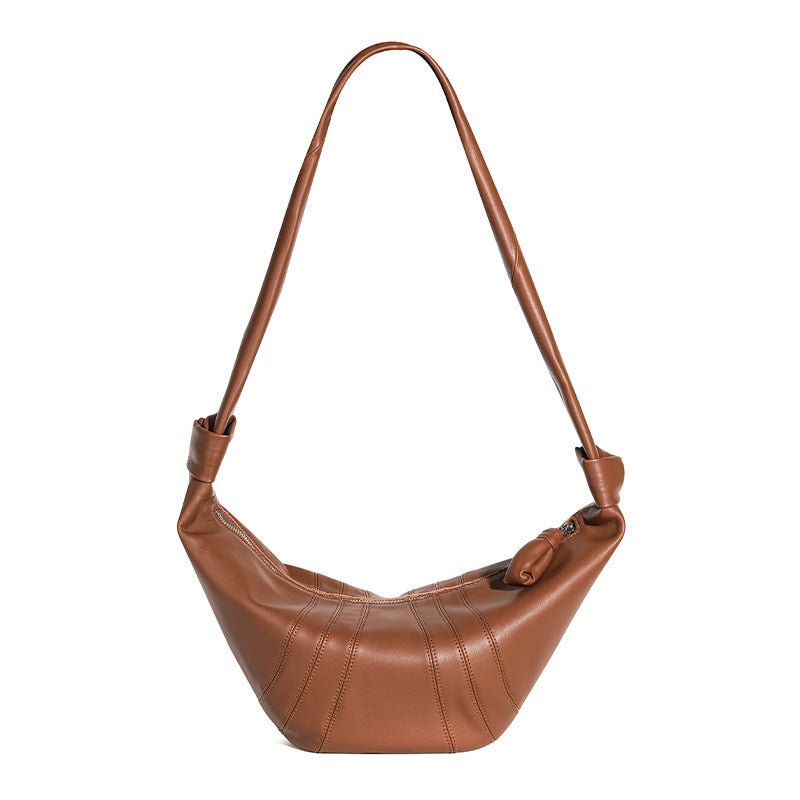 Women’s Genuine Leather Dumpling Shape Crossbody Shoulder Bag In Minimalist image 8