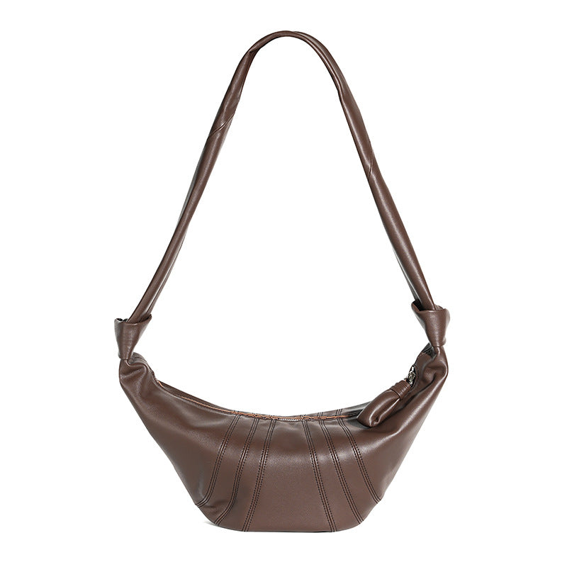 Women’s Genuine Leather Dumpling Shape Crossbody Shoulder Bag In Minimalist image 9