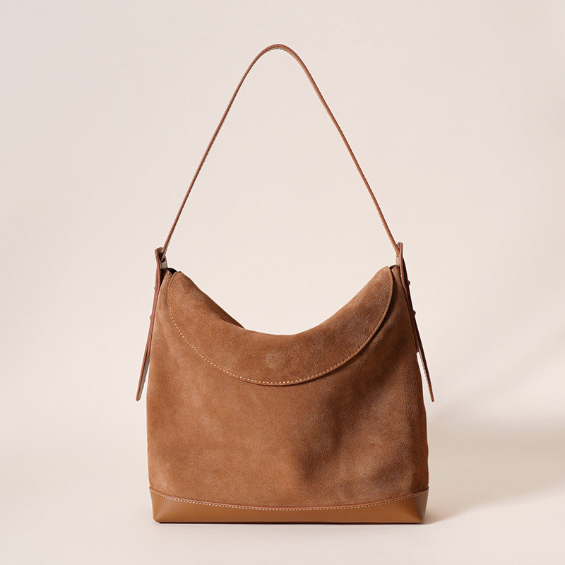 Women’s Genuine Leather Flap Crossbody Shoulder Tote Bag In Vintage image