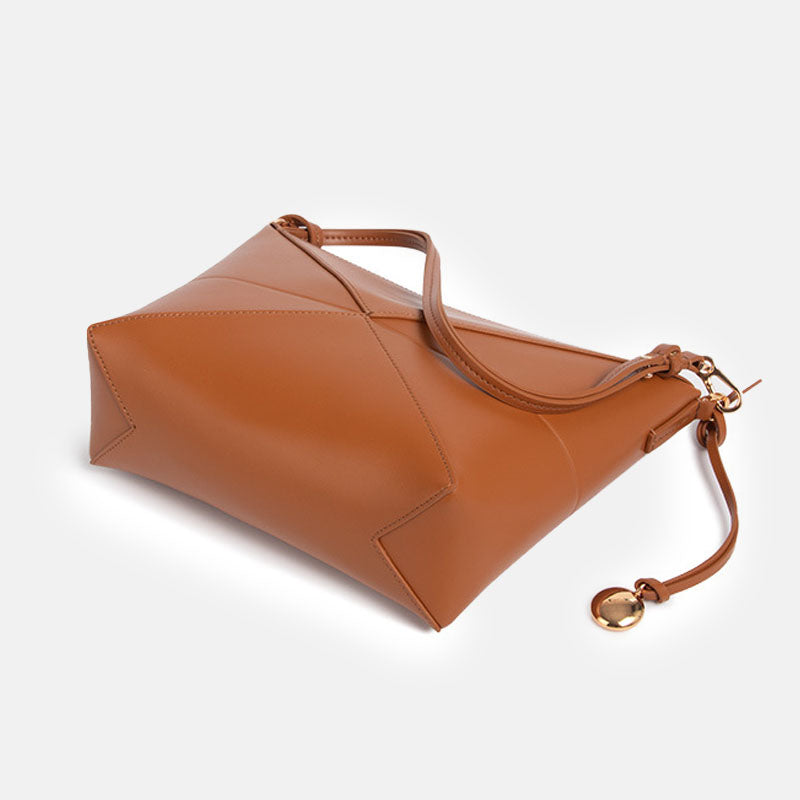 Women’s Genuine Leather Foldable Zip Crossbody Hobo Bag image 4
