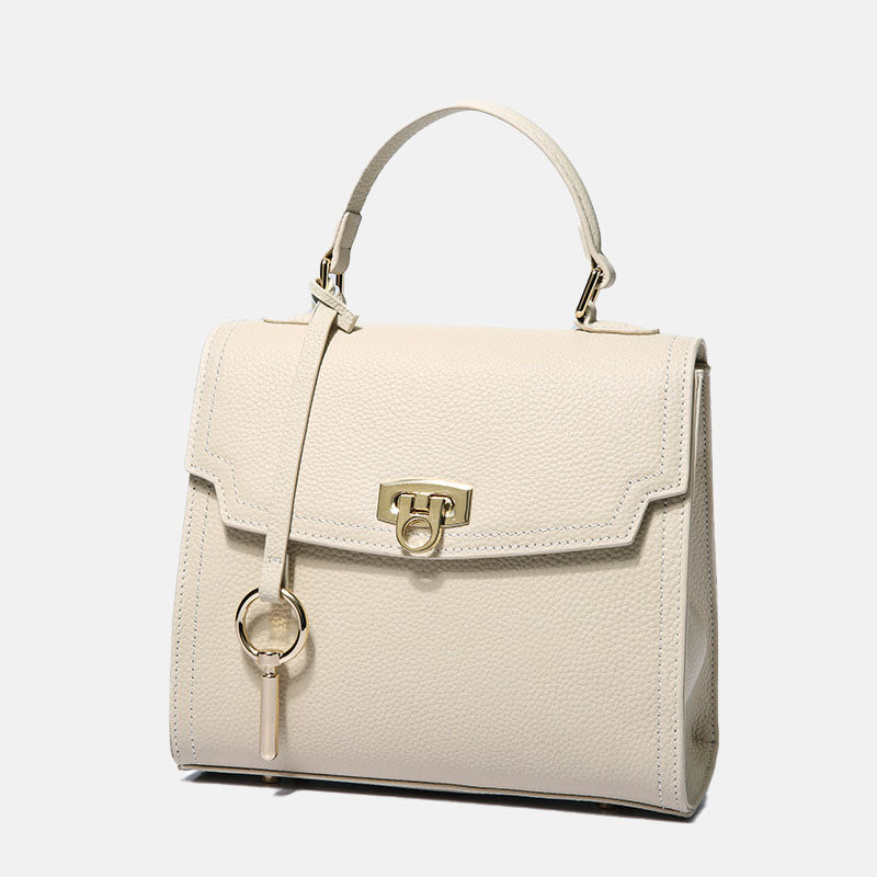 Women’s Genuine Leather Lock Buckle Crossbody Shoulder Handbag image 5