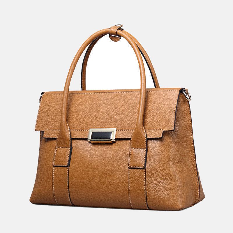 Women’s Genuine Leather Lock Buckle Crossbody Shoulder Handbags image 5