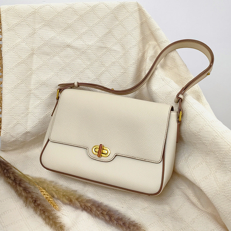 Women’s Genuine Leather Lock Buckle Single Shoulder Crossbody Bag With Minimalist Style image 6