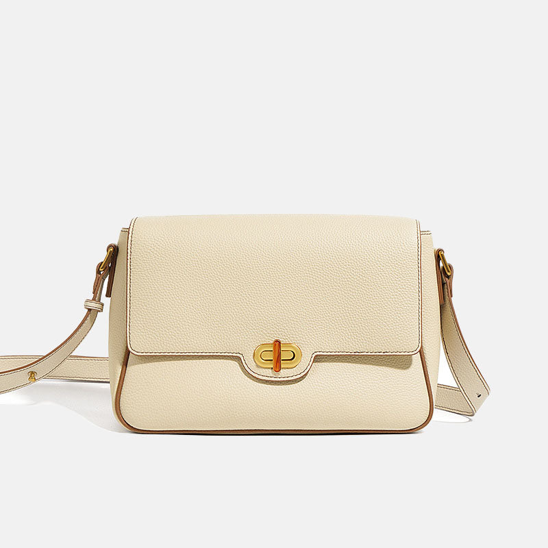Women’s Genuine Leather Lock Buckle Single Shoulder Crossbody Bag With Minimalist Style image 5