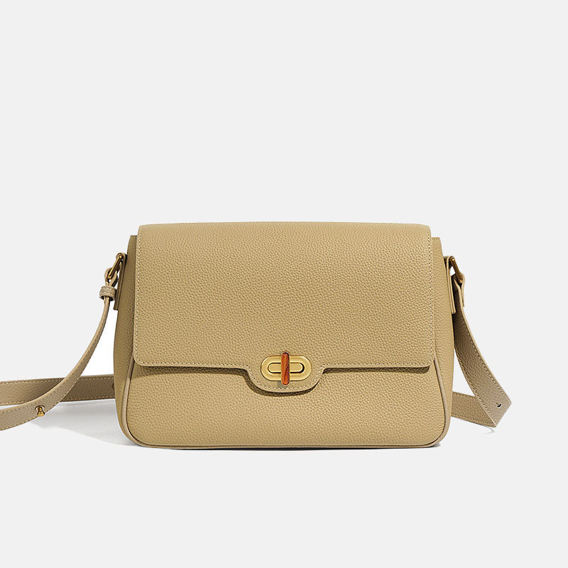 Women’s Genuine Leather Lock Buckle Single Shoulder Crossbody Bag With Minimalist Style image 7
