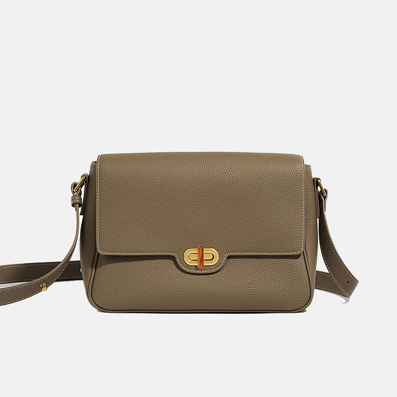 Women’s Genuine Leather Lock Buckle Single Shoulder Crossbody Bag With Minimalist Style image 8