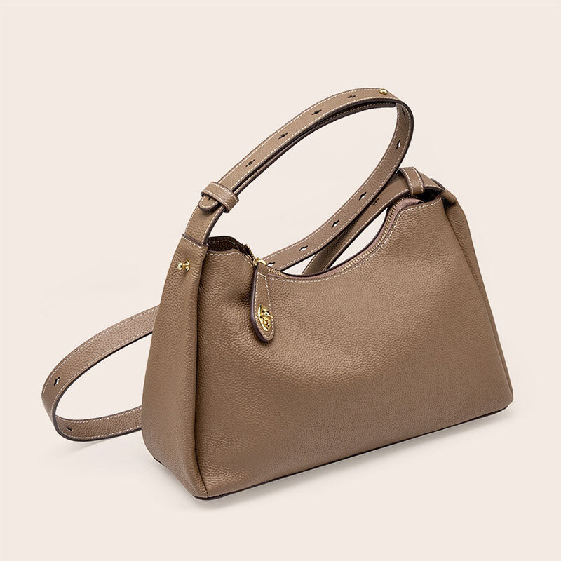 Women’s Genuine Leather Lock Buckle Zipper Crossbody Shoulder Handbags In Vintage image 2
