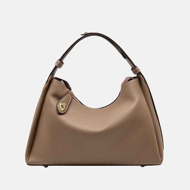 Women’s Genuine Leather Lock Buckle Zipper Crossbody Shoulder Handbags In Vintage image