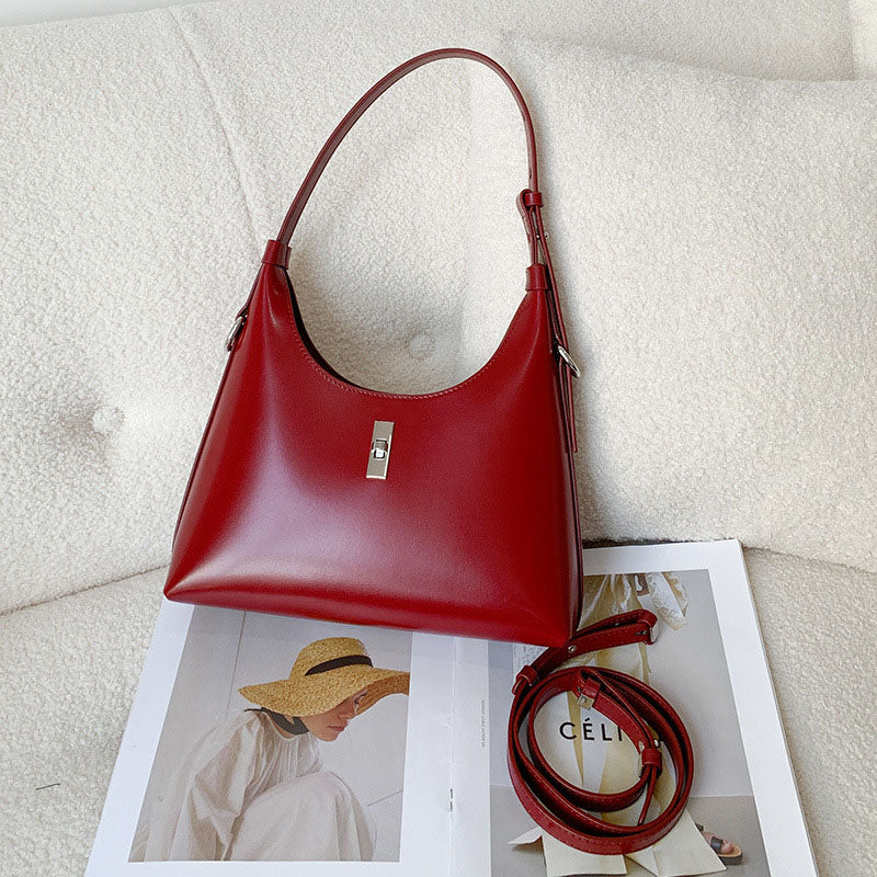 Women’s Genuine Leather Lock Single Shoulder Tote Bag image 6