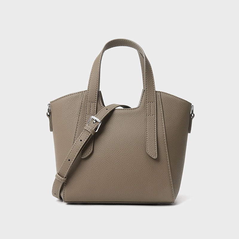 Women’s Genuine Leather Magnetic Buckle Crossbody Shoulder Tote Bag In Minimalist image 3