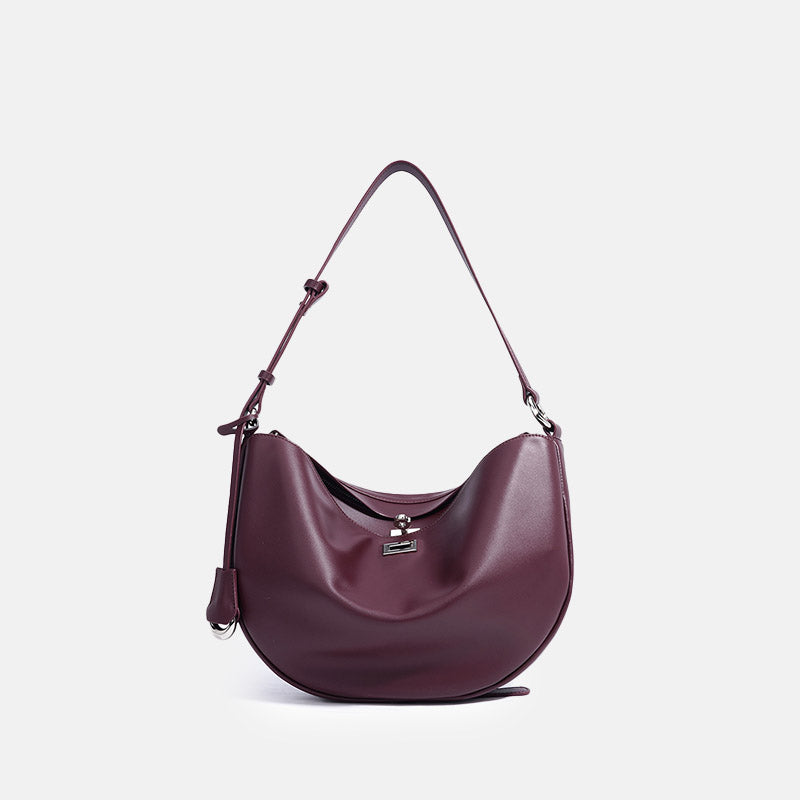 Women’s Genuine Leather Minimalist Lock-Clasp Shoulder Bag image 6
