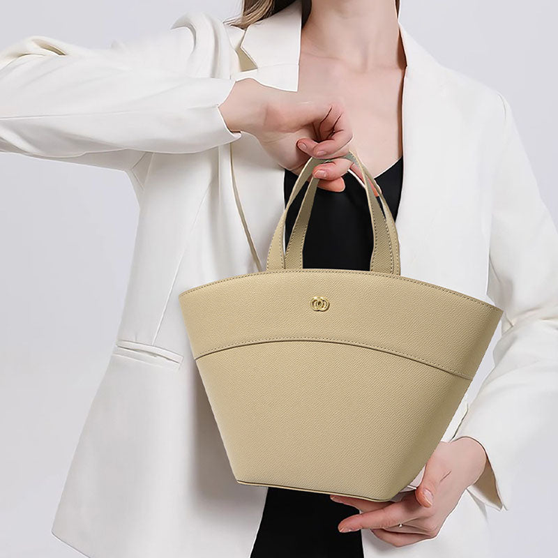 Women’s Genuine Leather Minimalist Shell Tote Bag image 4