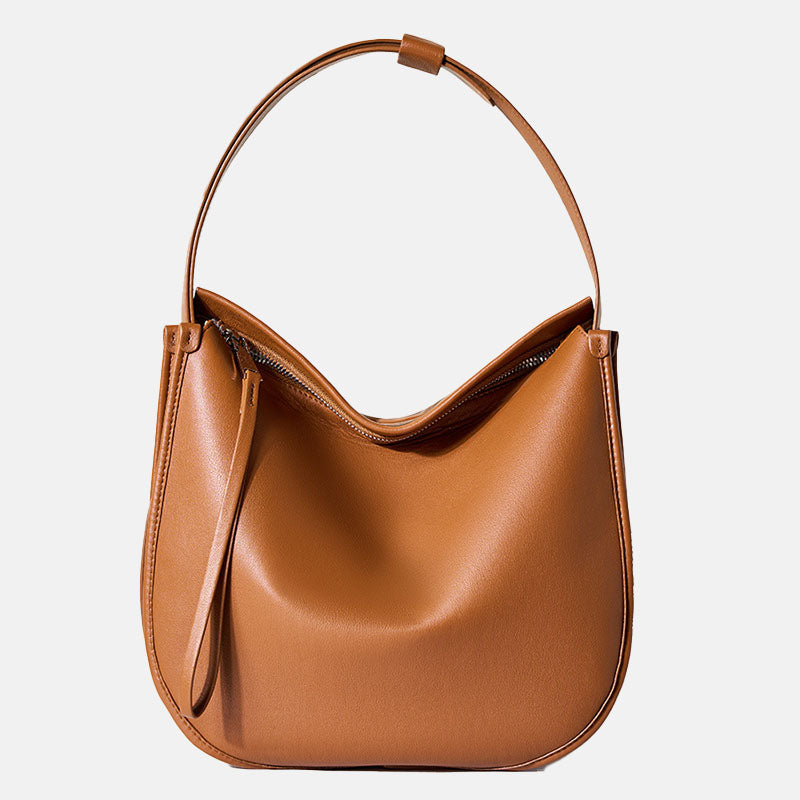 Women’s Genuine Leather Minimalist Shoulder Crossbody Hobo Tote Bag image