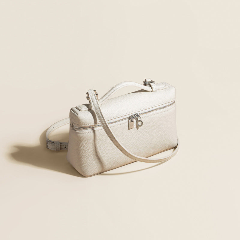 Women’s Genuine Leather Minimalist Zipper Crossbody Top Handle Box Bag image 2