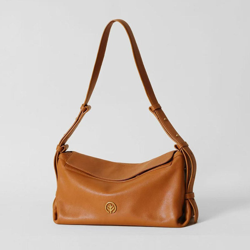 Women’s Genuine Leather Pillow-Shaped Crossbody Shoulder Bag image