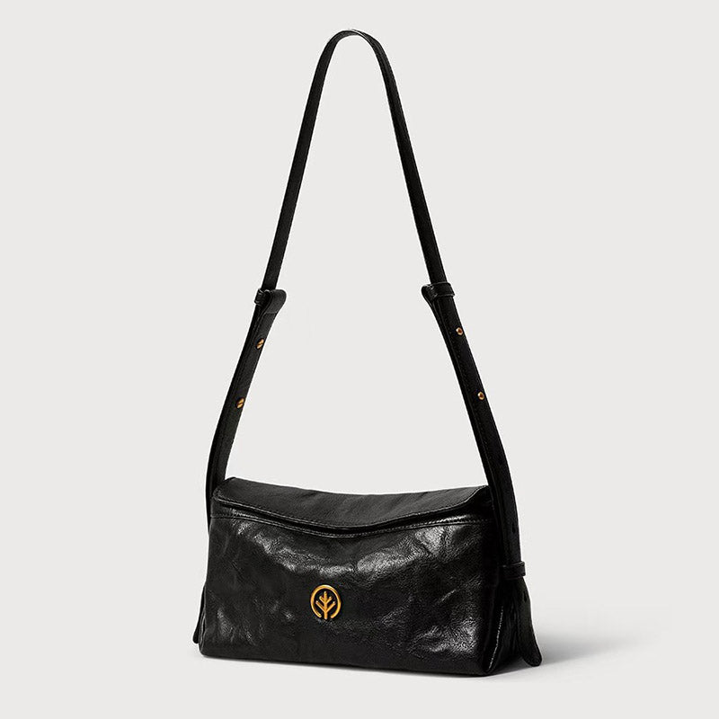 Women’s Genuine Leather Pillow-Shaped Crossbody Shoulder Bag image 4