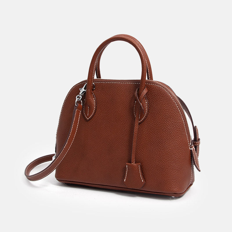 Women’s Genuine Leather Shell-Shaped Crossbody Top Handle Bag image 2