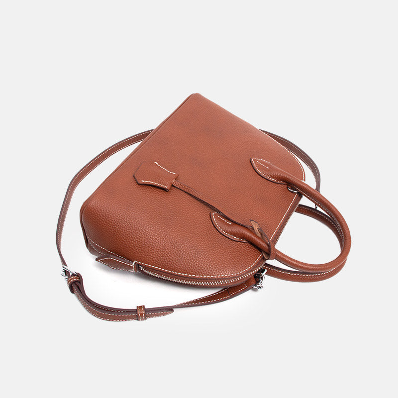 Women’s Genuine Leather Shell-Shaped Crossbody Top Handle Bag image 3