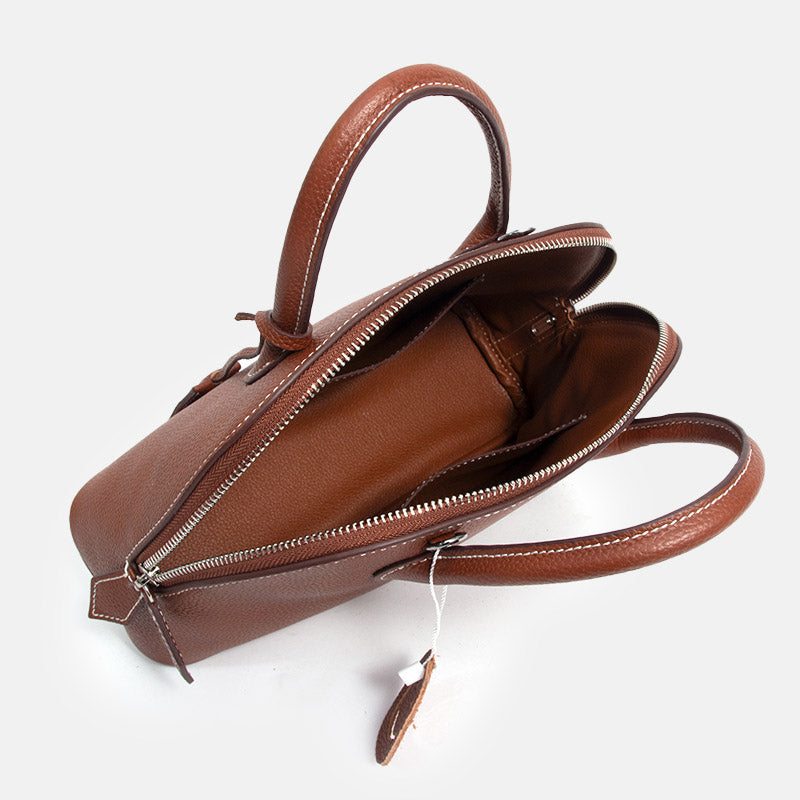 Women’s Genuine Leather Shell-Shaped Crossbody Top Handle Bag image 4