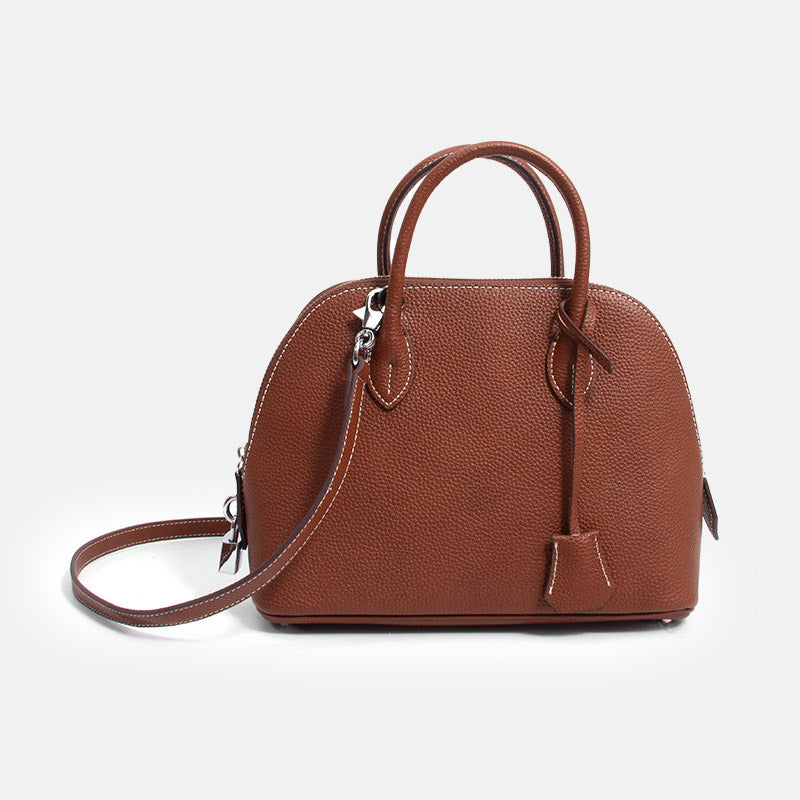 Women’s Genuine Leather Shell-Shaped Crossbody Top Handle Bag image
