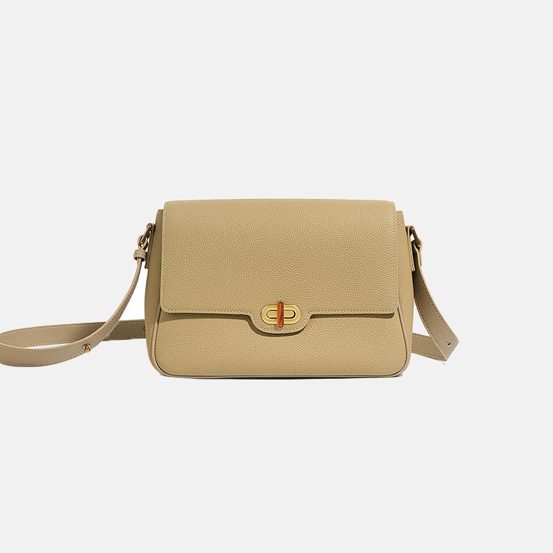 Women’s Genuine Leather Vintage Flap Lock Crossbody Shoulder Bags image 2